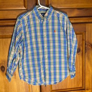 Boys Ralph Lauren Plaid Button Up Long Sleeve Dress Shirt